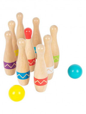 SMALL FOOT Bowling with nine pins for children – wooden