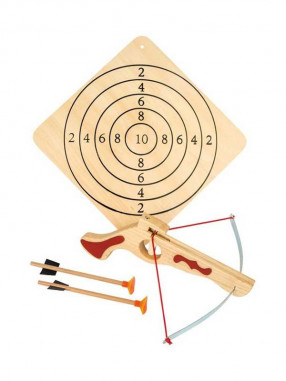 SMALL FOOT Crossbow with target and arrows – wooden
