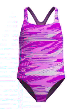 SPEEDO Цял бански GIRLS HYPERBOOM ALLOVER MEDALIST