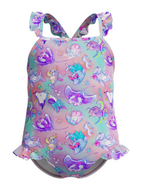 SPEEDO Παιδικό Μαγιό GIRLS DIGITAL FRILL THINSTRAP