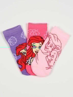 KIDS MOVIE HEROES ARIEL Socks - Pack of 3 Pairs