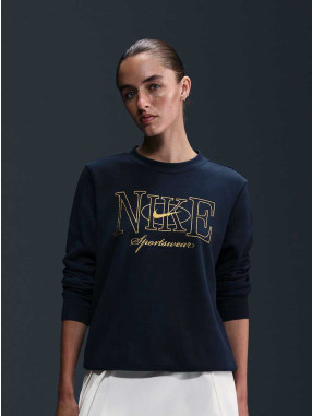NIKE Μακρυμάνικη Μπλούζα W NSW CLUB PO CREW SHINE
