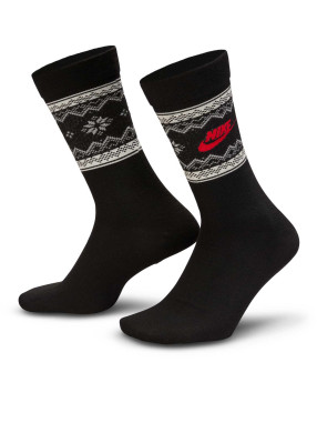 NIKE Αθλητικές Κάλτσες Essential Holiday Fair Isle Crew Sock Black