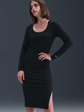 NIKE Rochie W Nsw Nk Chll Knt Ls Midi Drss