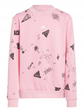 ADIDAS SPORTSWEAR Παιδική Μακρυμάνικη Μπλούζα BRAND LOVE ALLOVER PRINT CREW SWEATSHIRT