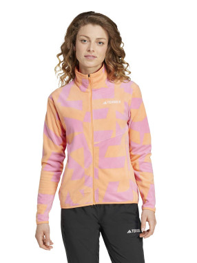 ADIDAS PERFORMANCE Αθλητική Ζακέτα Multi Printed Full Zip Fleece Jkt - amber tint/pink fusion
