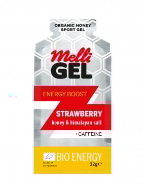 MELLIGEL Био меден енергиен гел Ягода с кофеин 32гр.х12бр