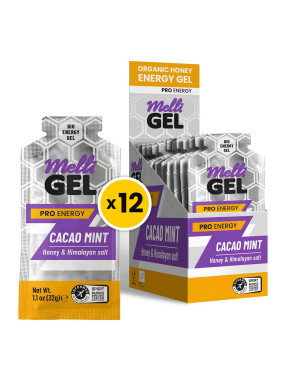 MELLIGEL Био меден енергиен гел Cacao Mint 32гр. х 12 бр.