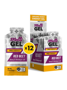 MELLIGEL Био меден енергиен гел PRO RedBeet 32гр. х 12 бр.