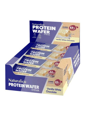 NATURALICO Протеинови вафли 16 x 40g - ванилия и бял шоколад