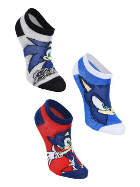 KIDS MOVIE HEROES Sosete - set 3 perechi Sonic