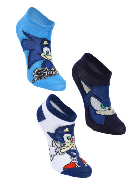 KIDS MOVIE HEROES Sosete - set 3 perechi Sonic