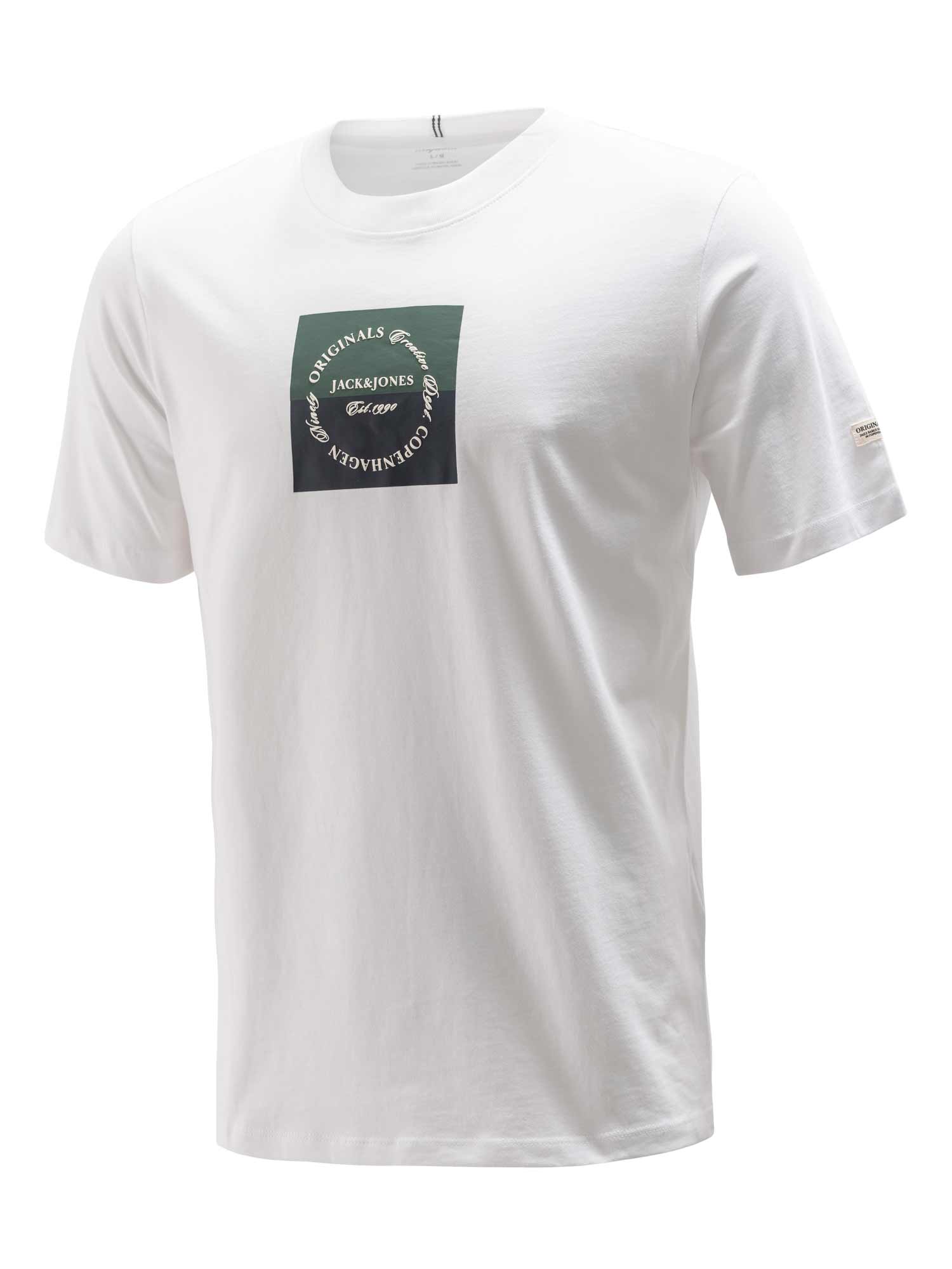 JACK & JONES Тениска JORCATSKILLS SQUARE BRANDING TEE SSCN LN