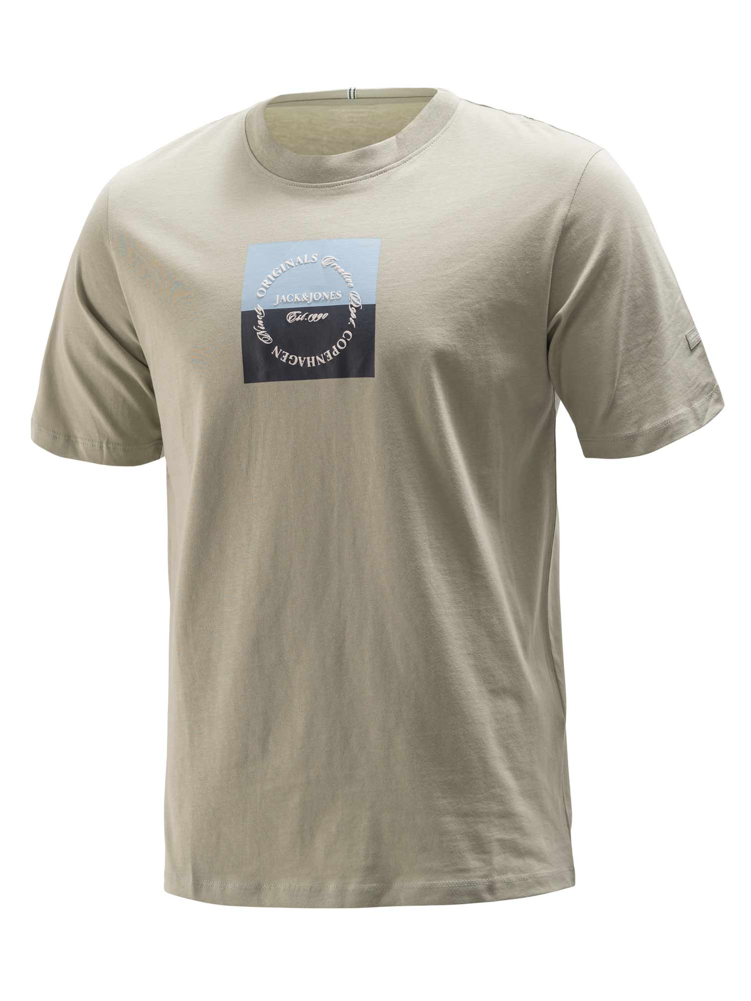 JACK & JONES Тениска JORCATSKILLS SQUARE BRANDING TEE SSCN LN