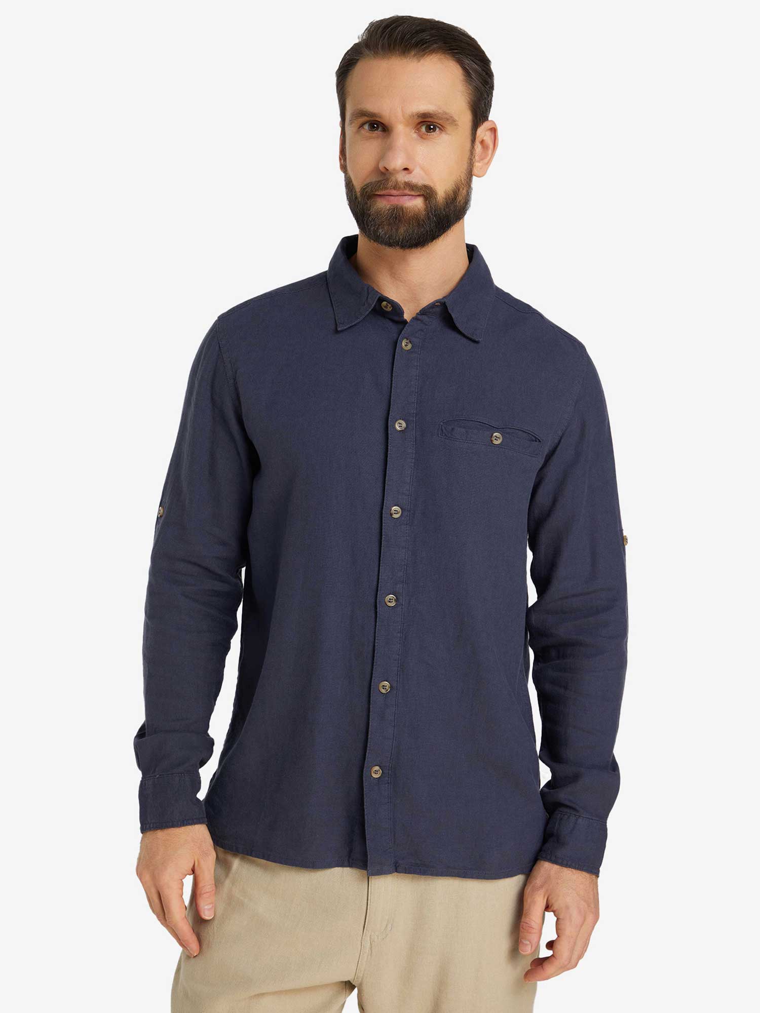 Camasa Travel Mens Linen Ls