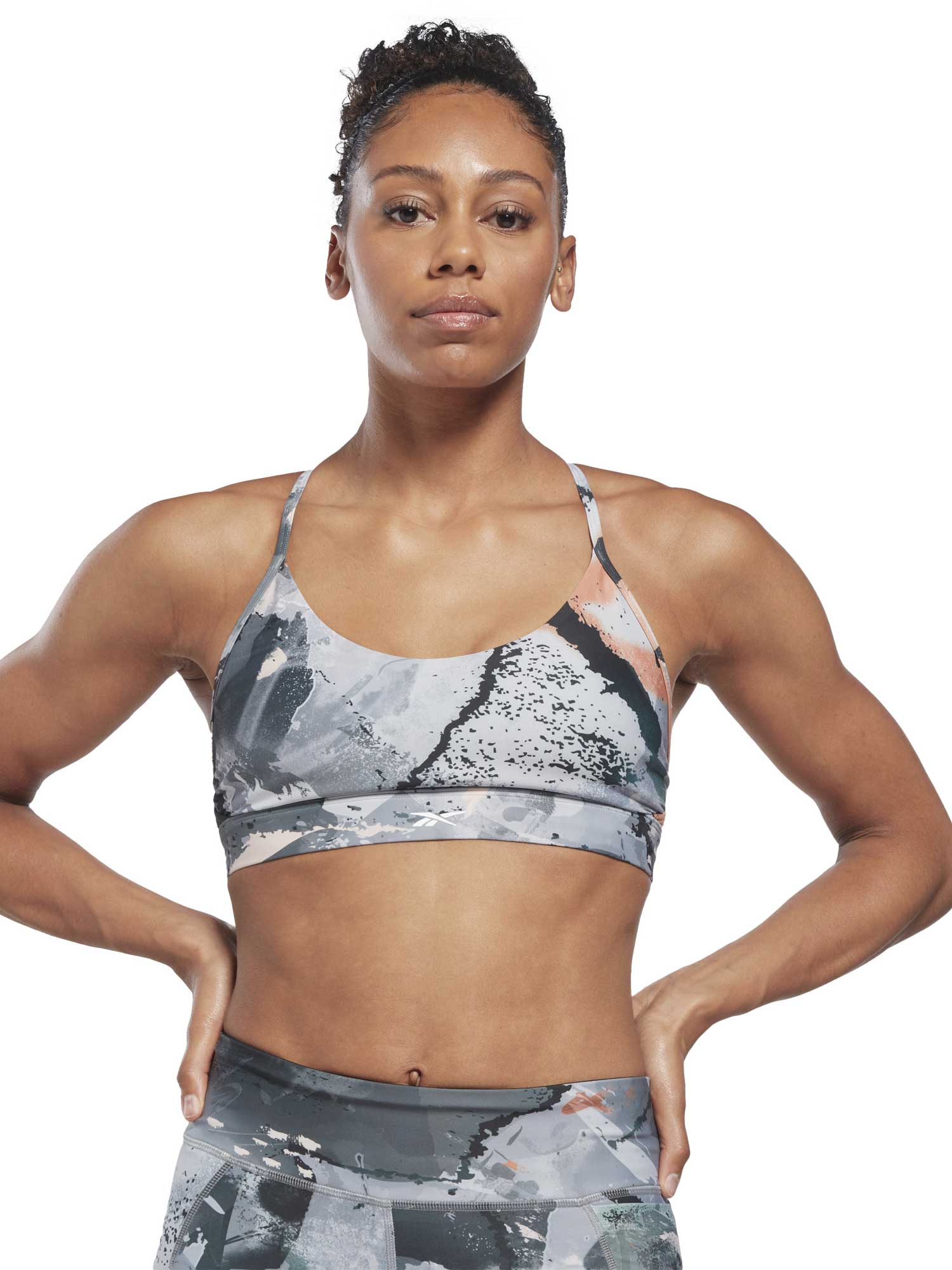 Bustiera sport Lux Strappy Allover Print Bold Bra