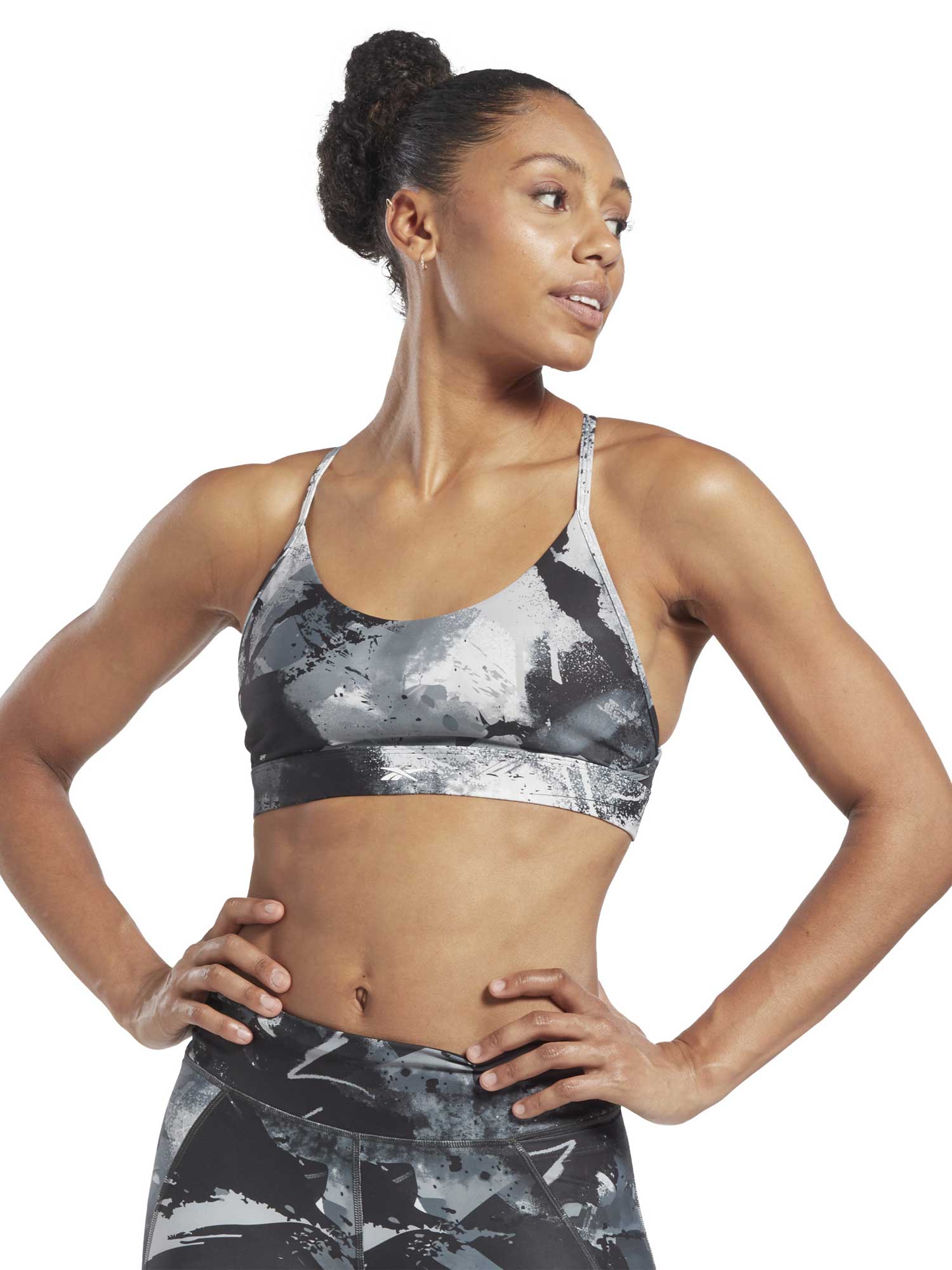 Bustiera sport Lux Strappy Allover Print Bold Bra