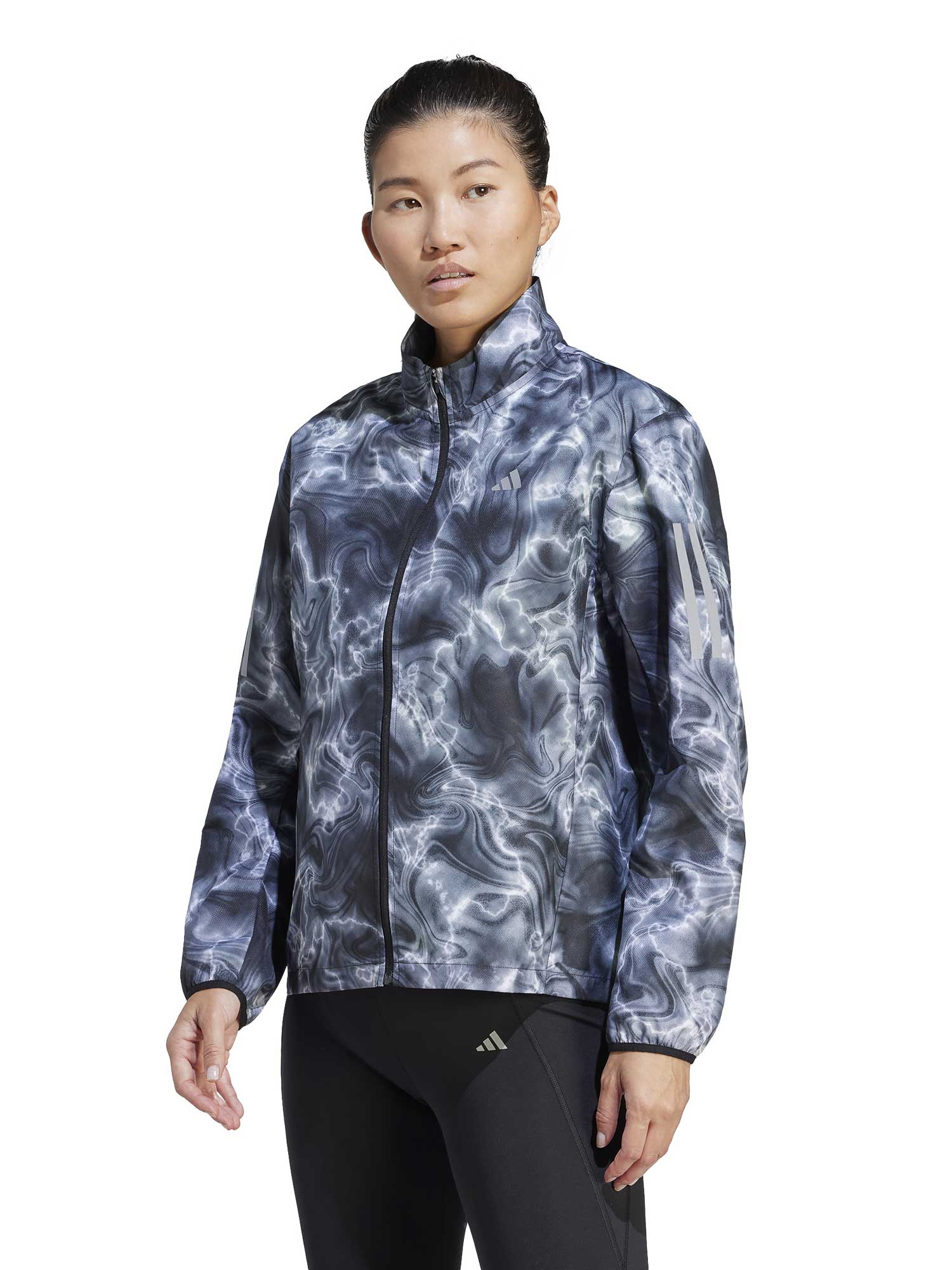 Geaca de vant Own the Run Allover Print Hooded Running