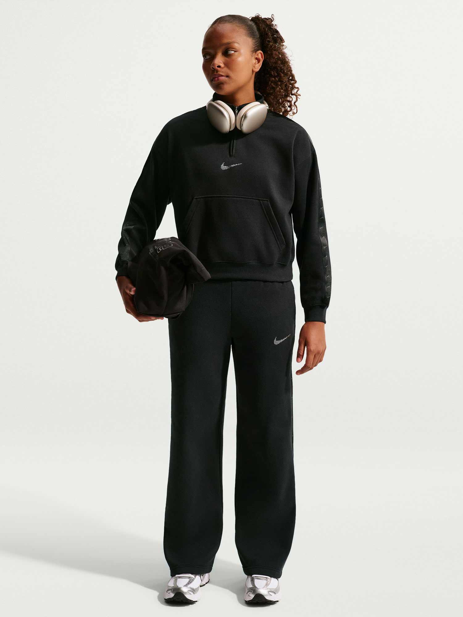 NIKE Суитшърт G NSW STUDIO FLC QZ SHINE