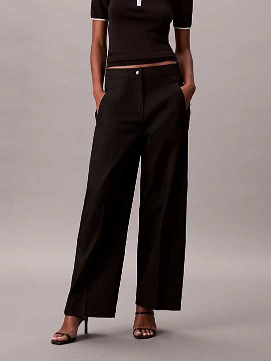 Pantaloni Cotton Twill Aop Logo Stripe P
