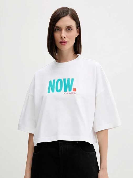 Tricou Oversized Cropped Now Logo