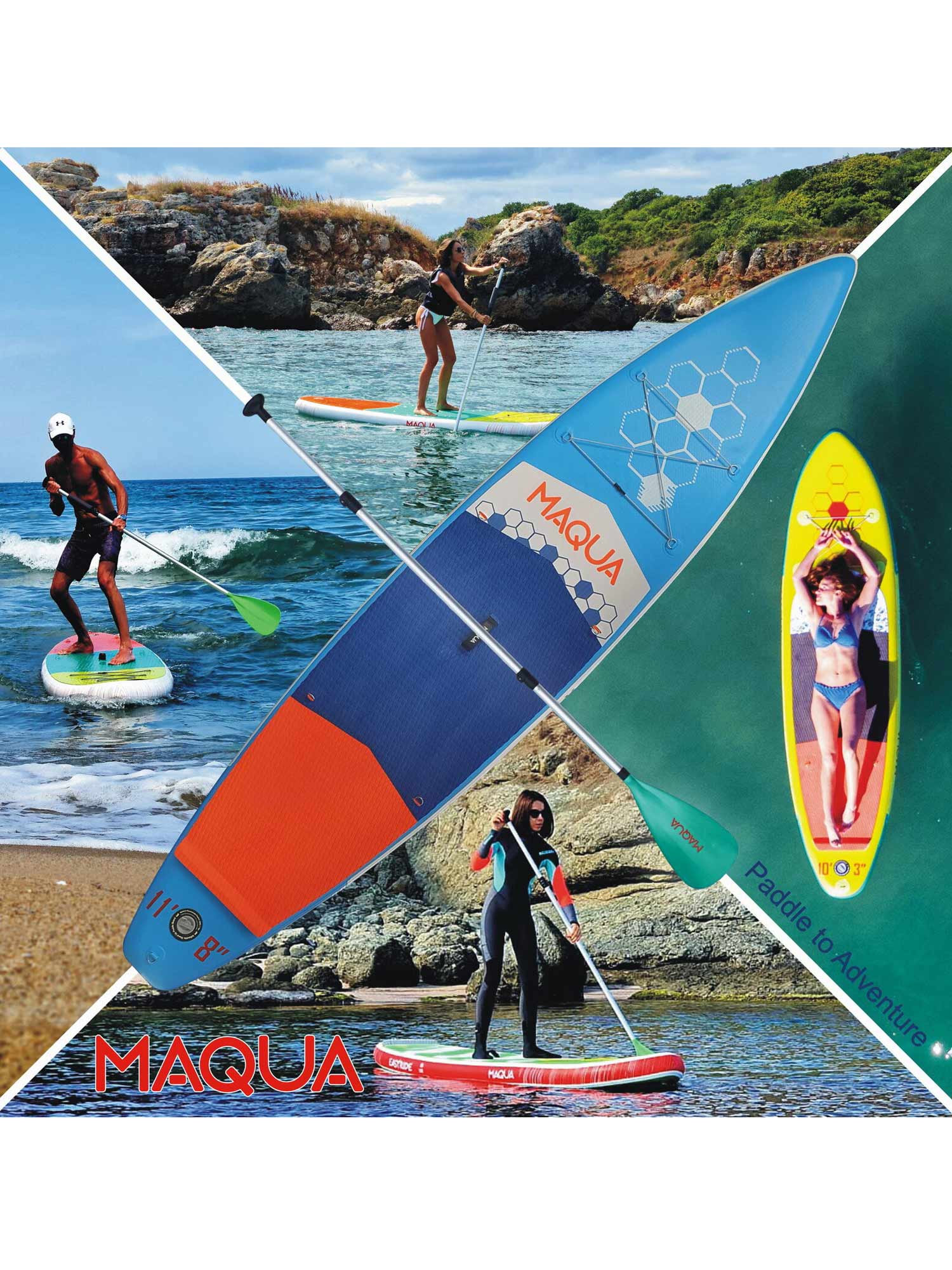 MAQUA Комплект надуваема SUP дъска VOYAGER 11’8’’