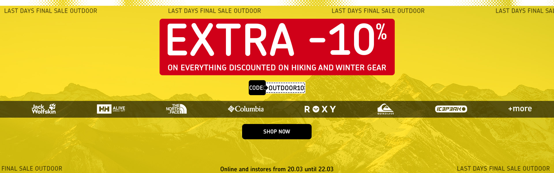 Final Sale Outdoor + Extra10 SS26